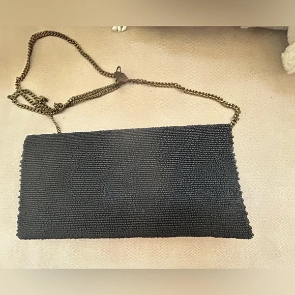 Mary Frances Beaded Wine Glass & Bottle Clutch / Crossbody Purse - Black - Picture 6 of 8